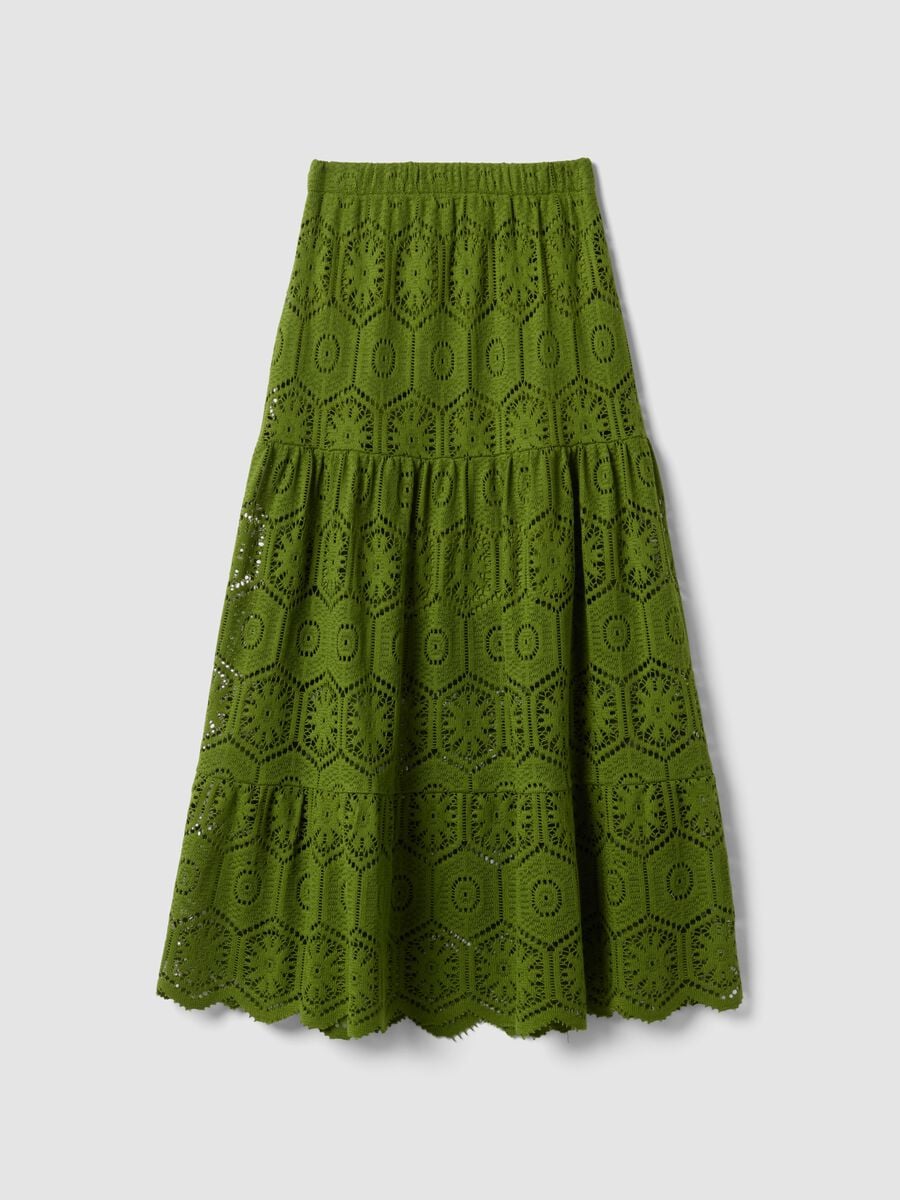 Green maxi skirt with elasticated waist_4