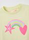 Girls' yellow cotton-blend T-shirt with regular fit print_3