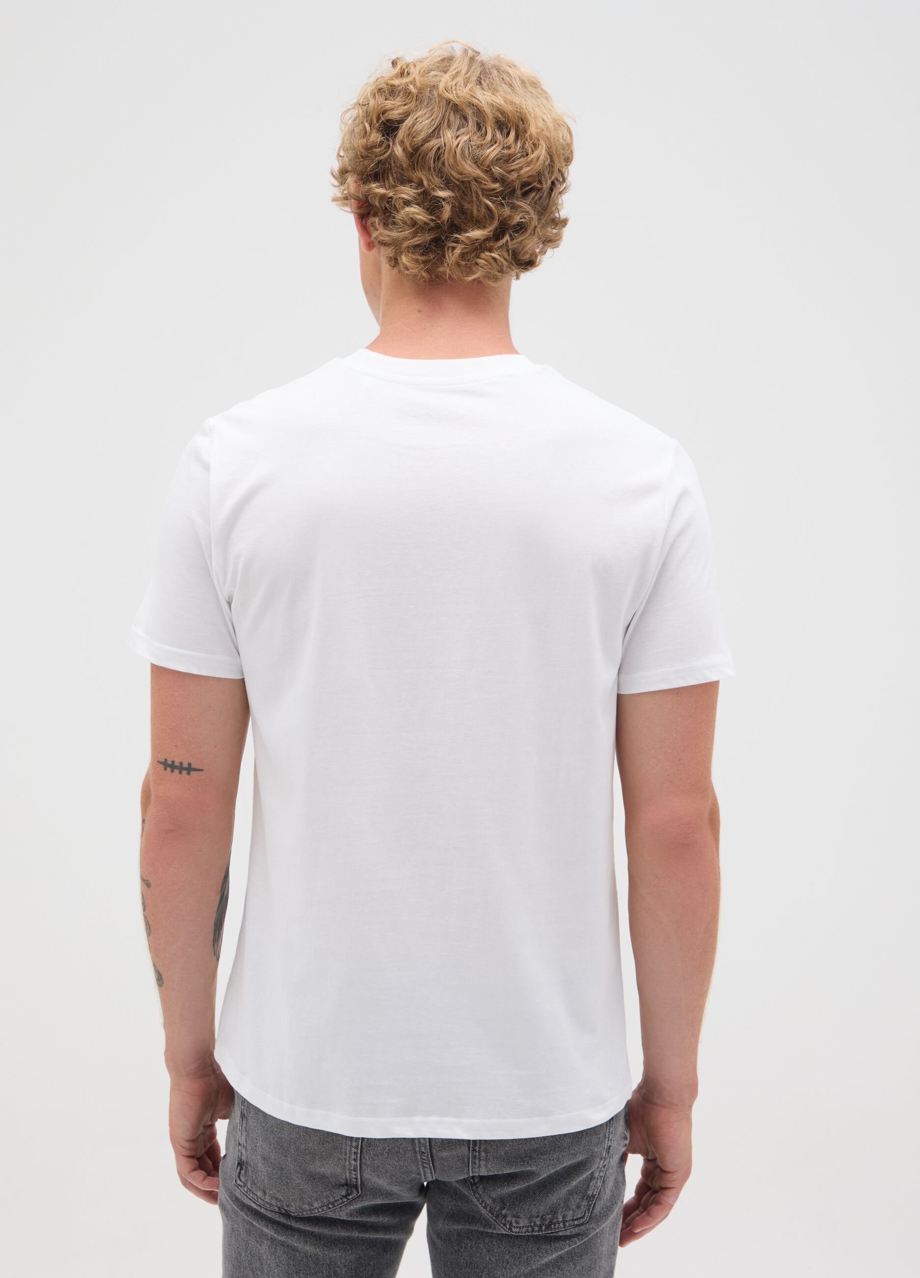 Men's pure cotton white t-shirt regular fit