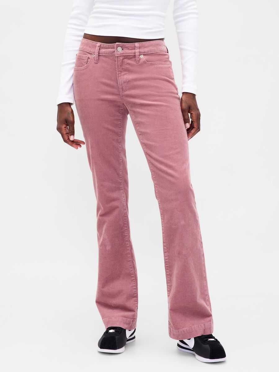 Regular fit pink stretch trousers_1