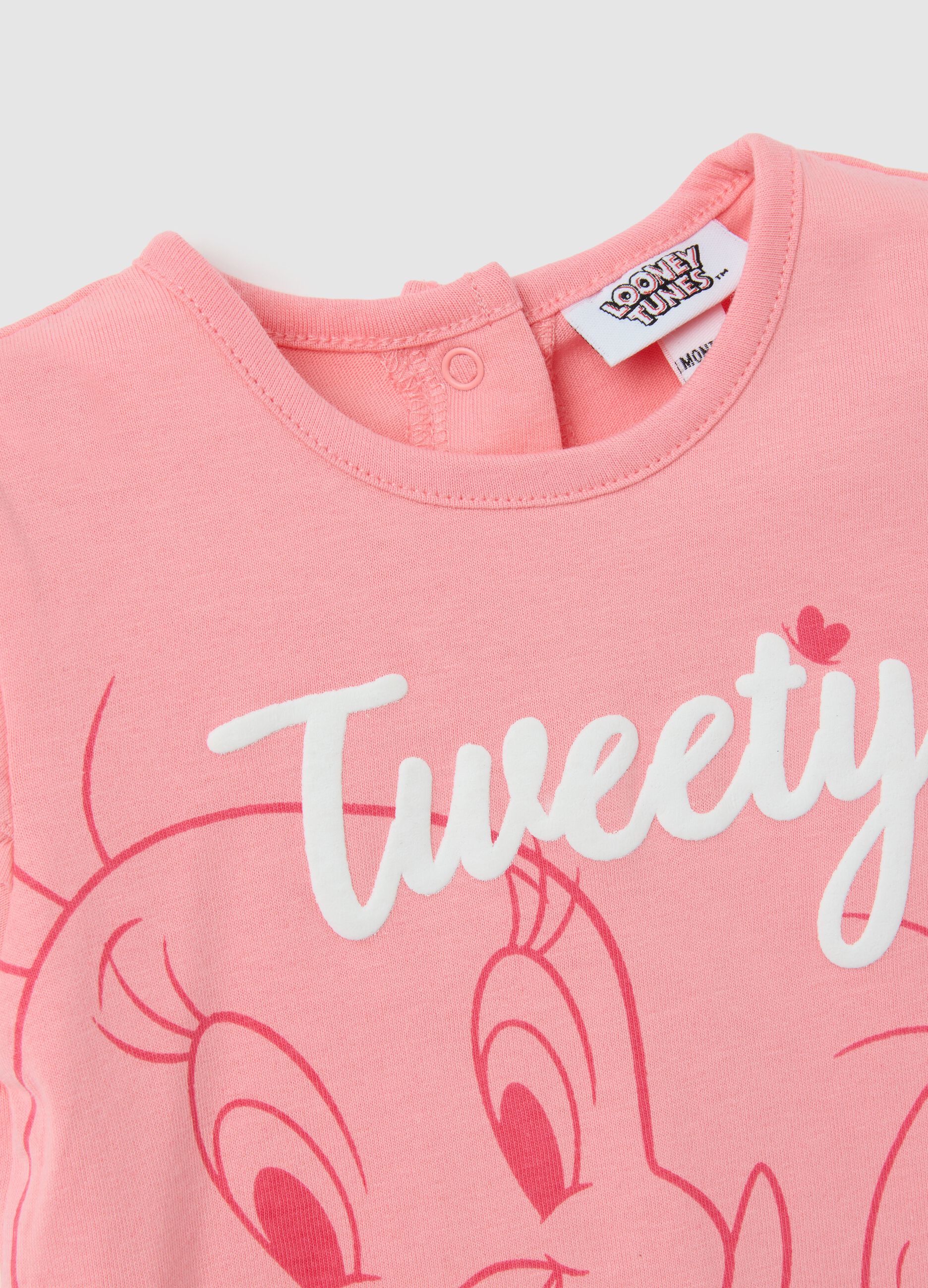 Pink pure cotton baby girl T-shirt with Disney print, regular fit
