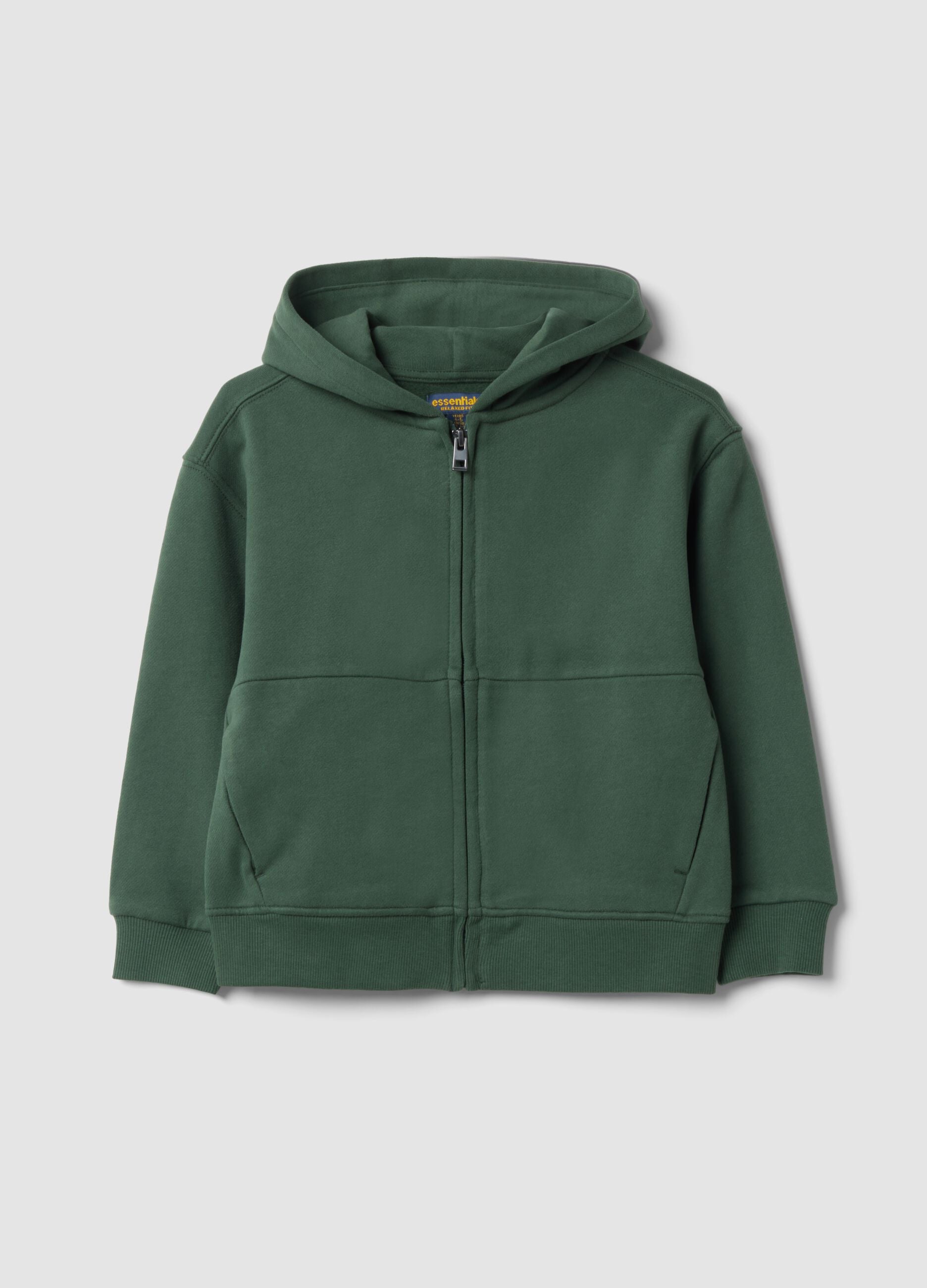Green organic cotton hoodie in a relaxed fit