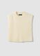 White crew-neck wool-blend oversized gilet_0