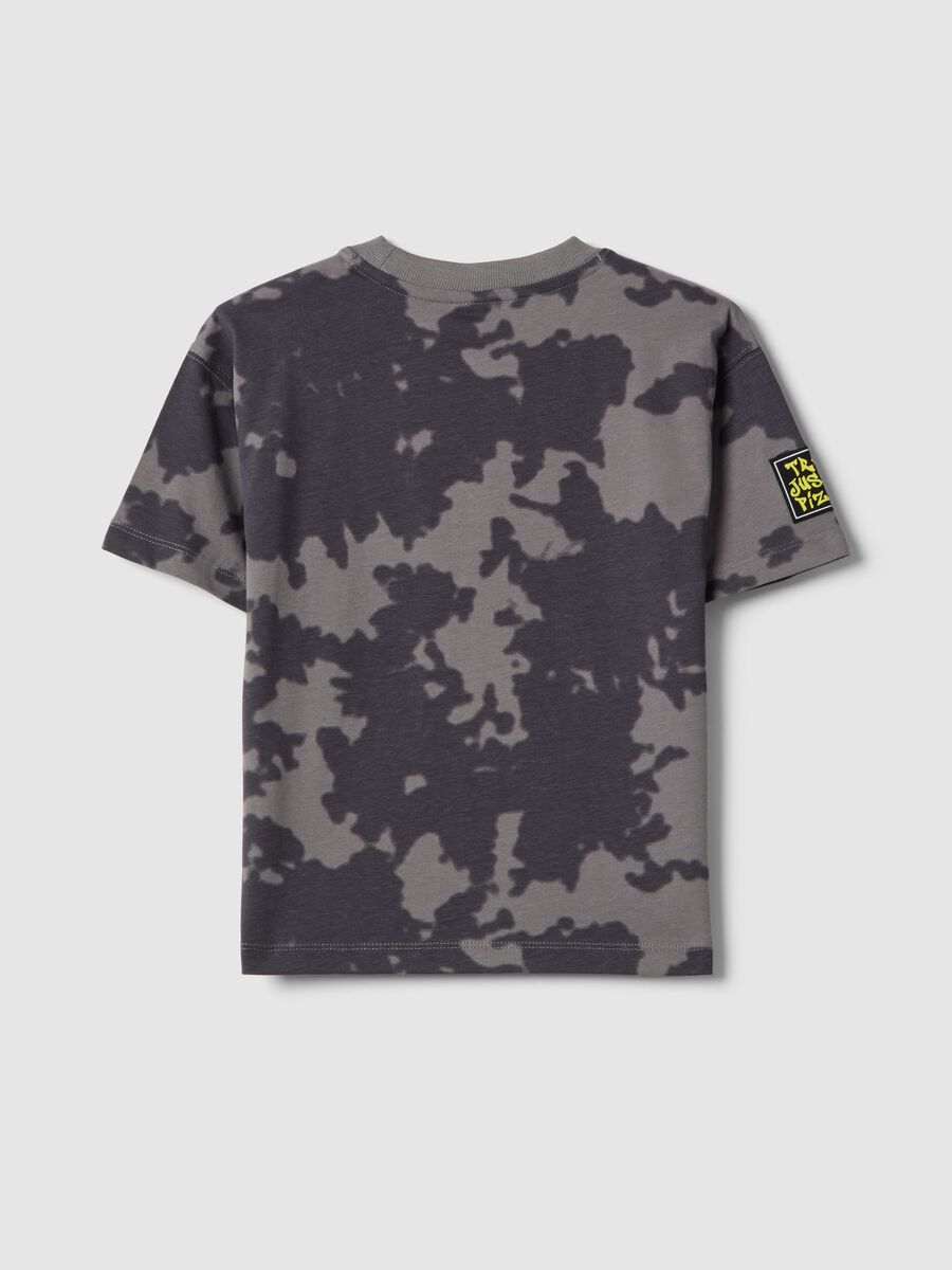 T-shirt in puro cotone grigio da bambino regular fit con stampa_1