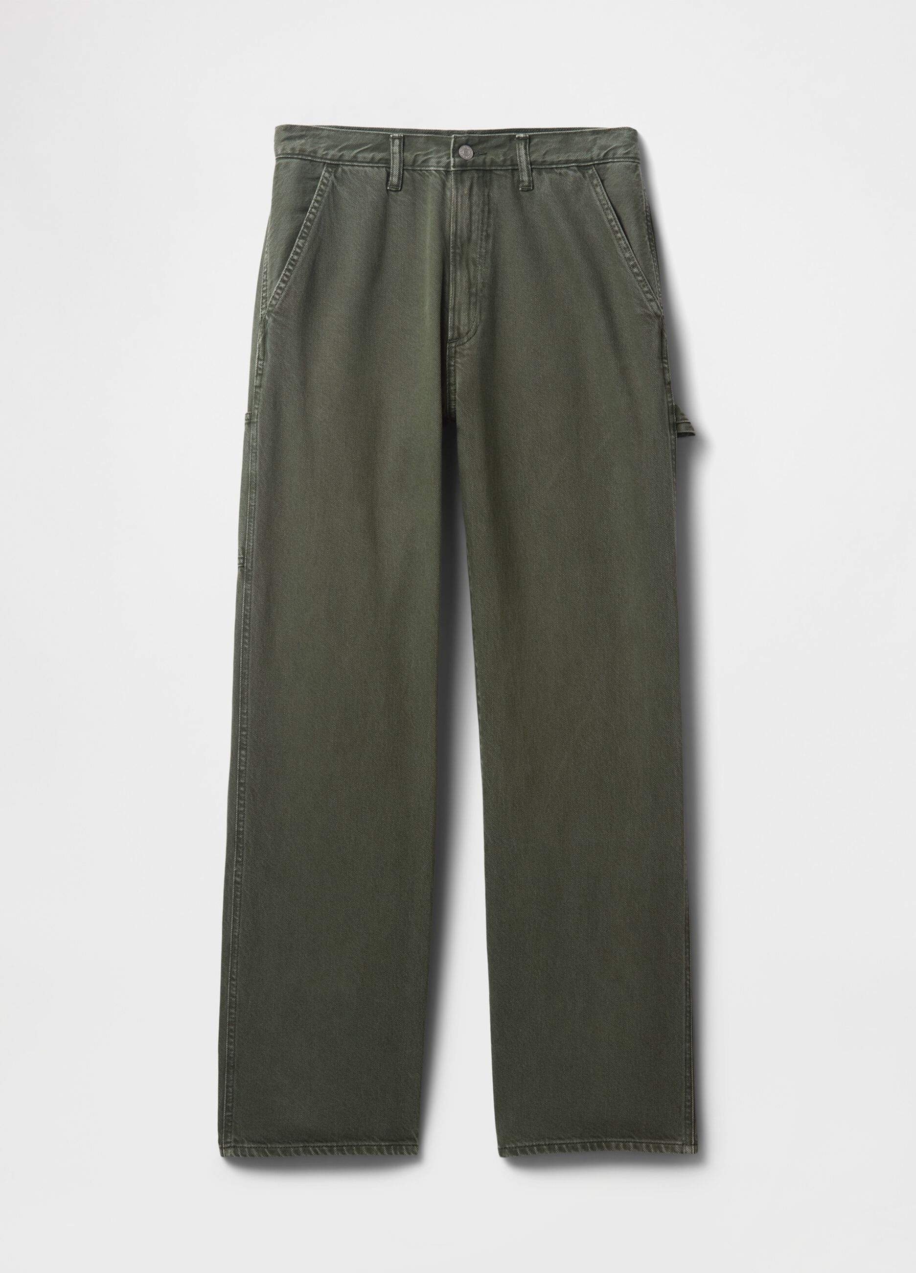 Pantaloni cargo larghi verde in misto cotone