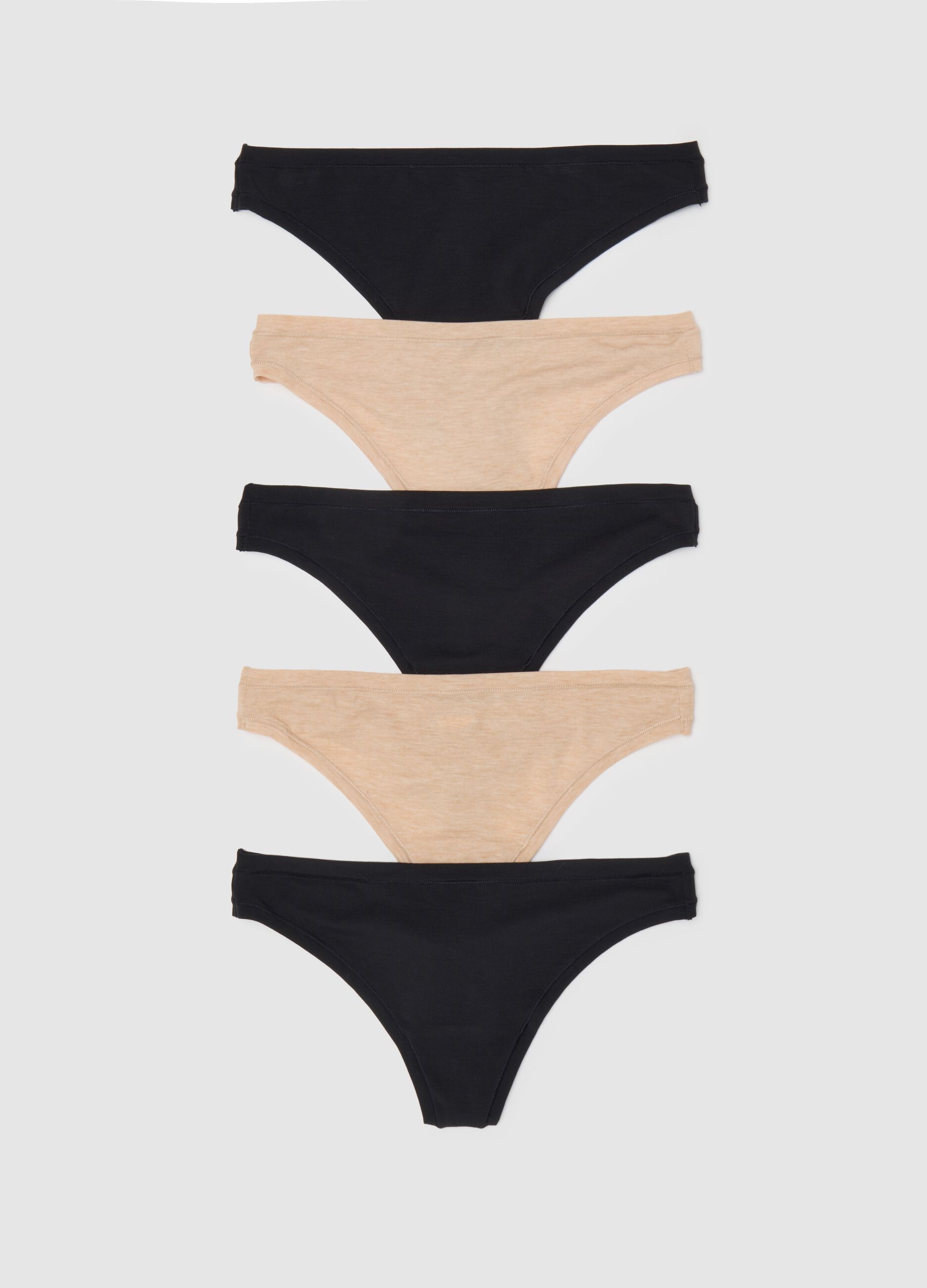 Five-pack stretch modal thongs