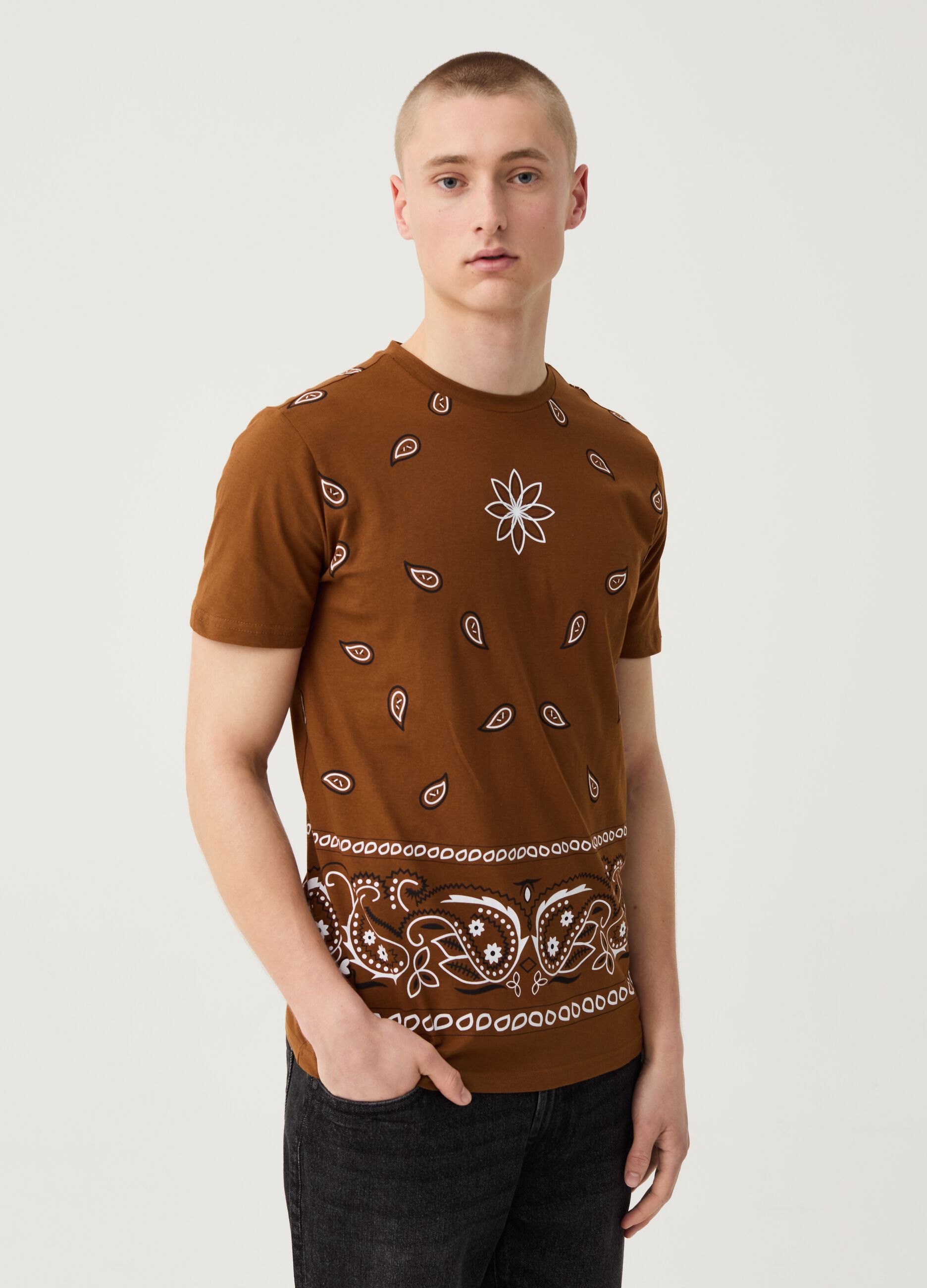 Ovs T-shirt in cotone stampa paisley