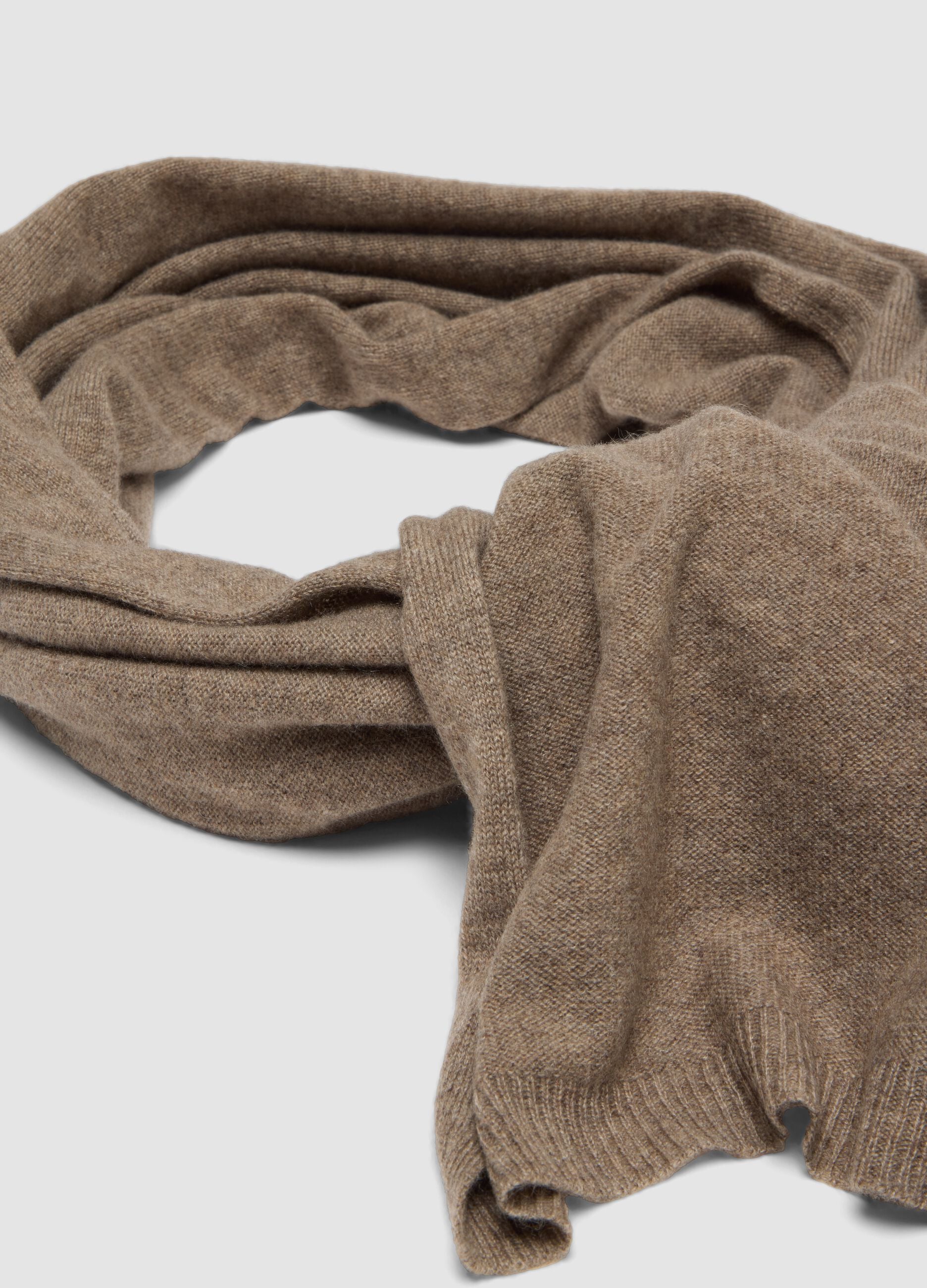 Beige pure cashmere scarf