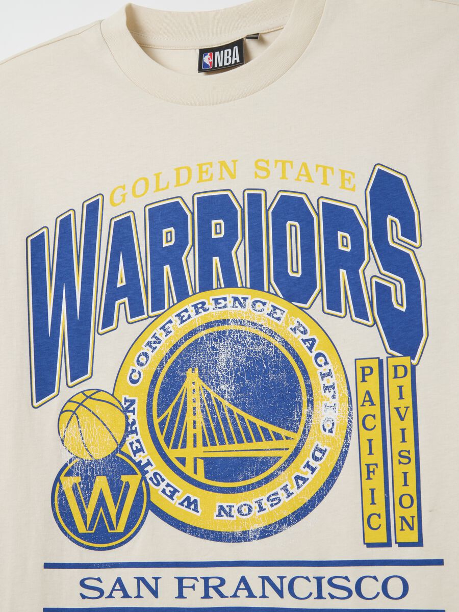 Beige NBA Golden State Warriors T-shirt_5