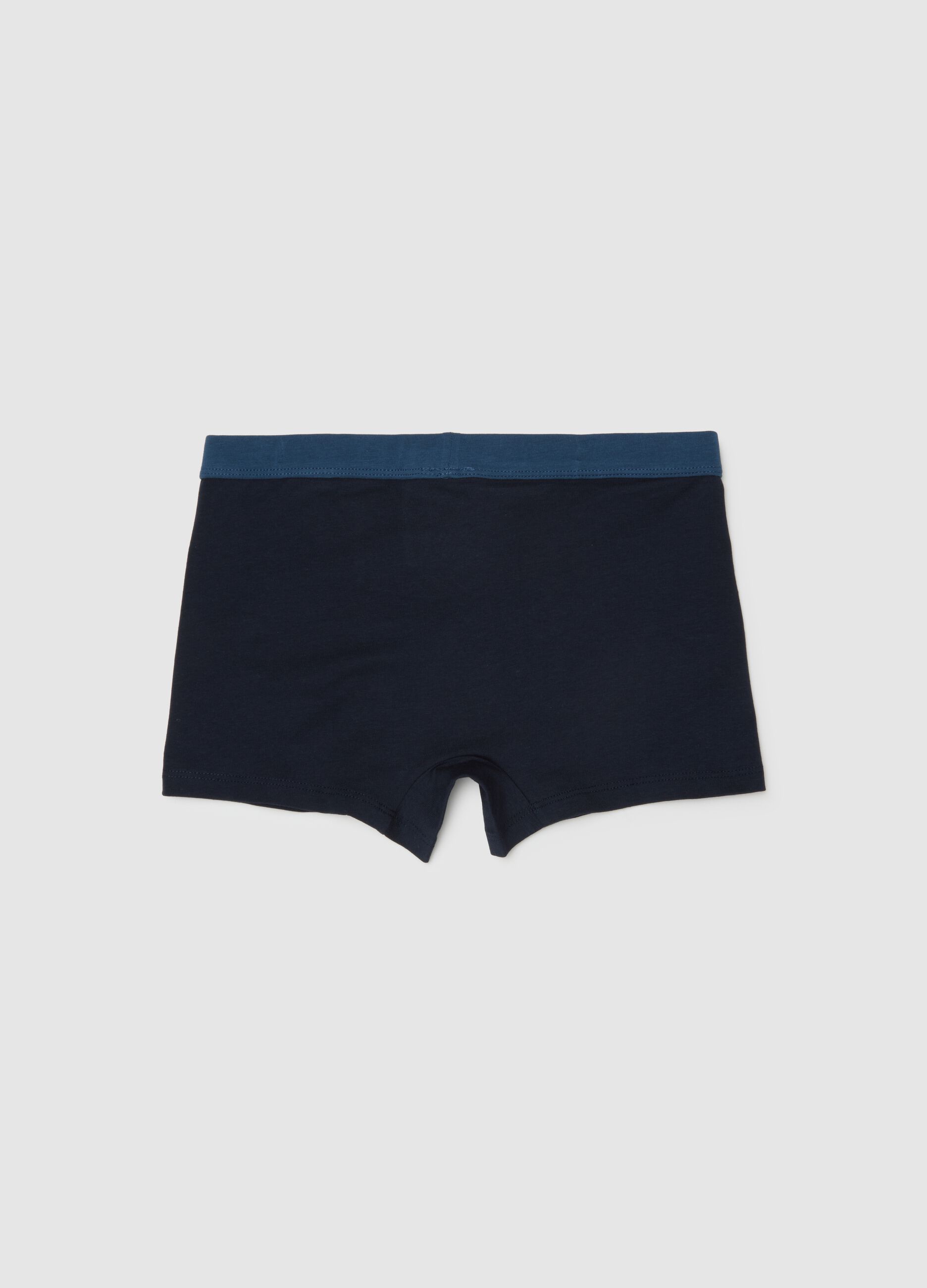 Boys' blue cotton blend regular fit boxers
