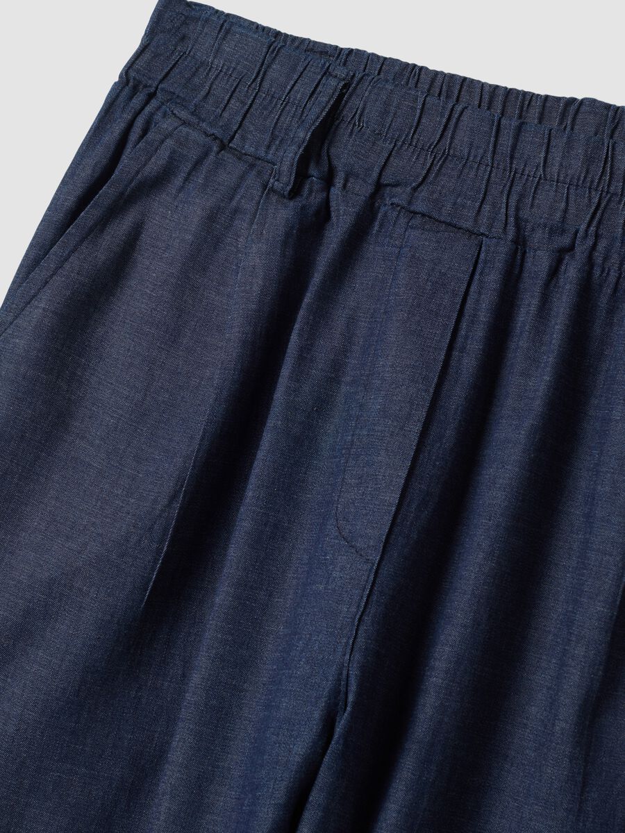 Blue stretch cotton trousers_1