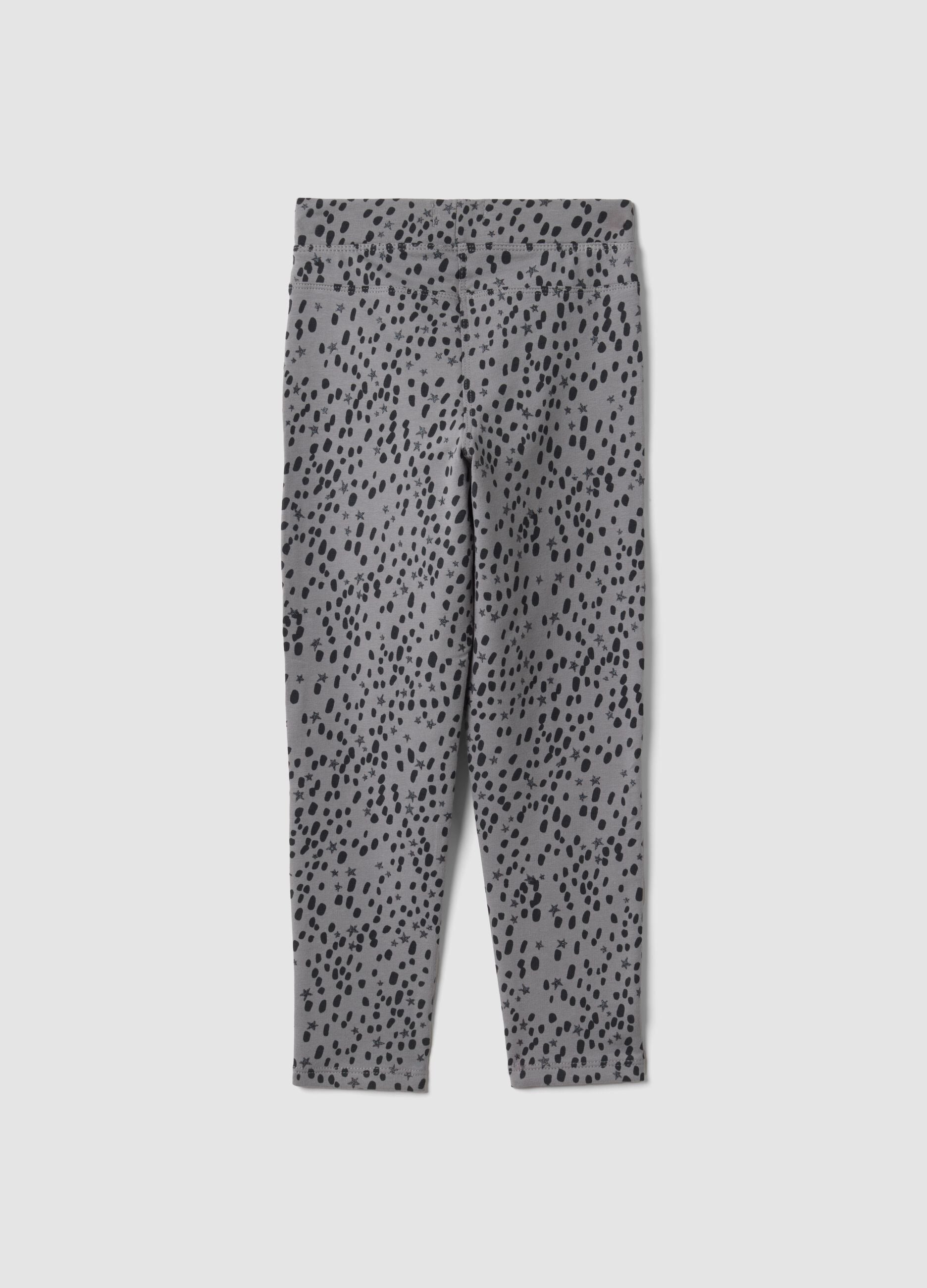 Treggings skinny grigi in cotone organico elasticizzato per bambina