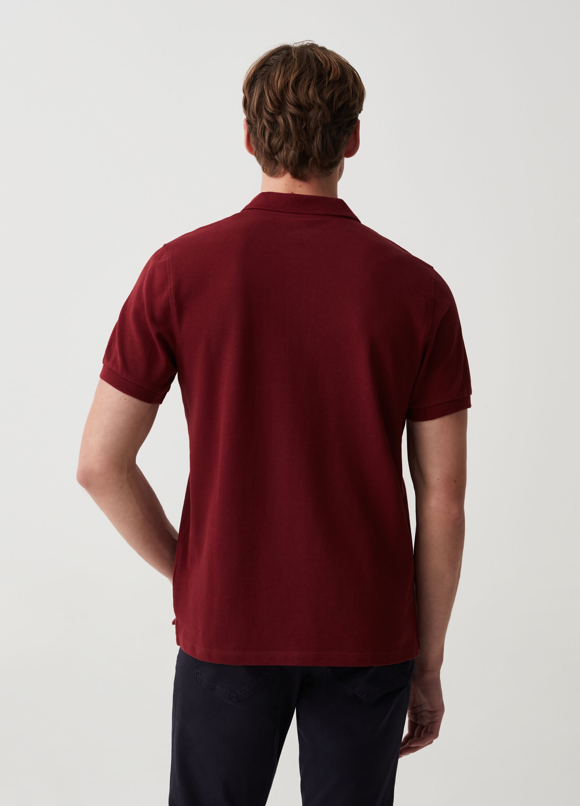 Organic cotton pique polo shirt