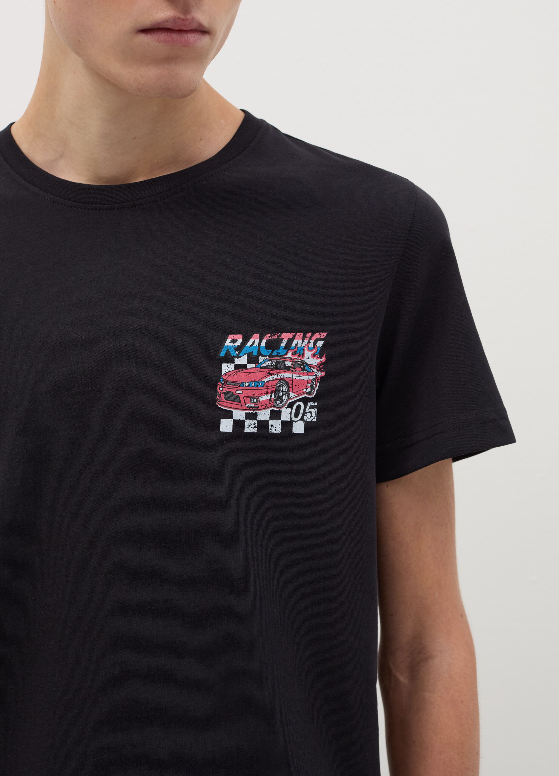T-shirt with Racing print