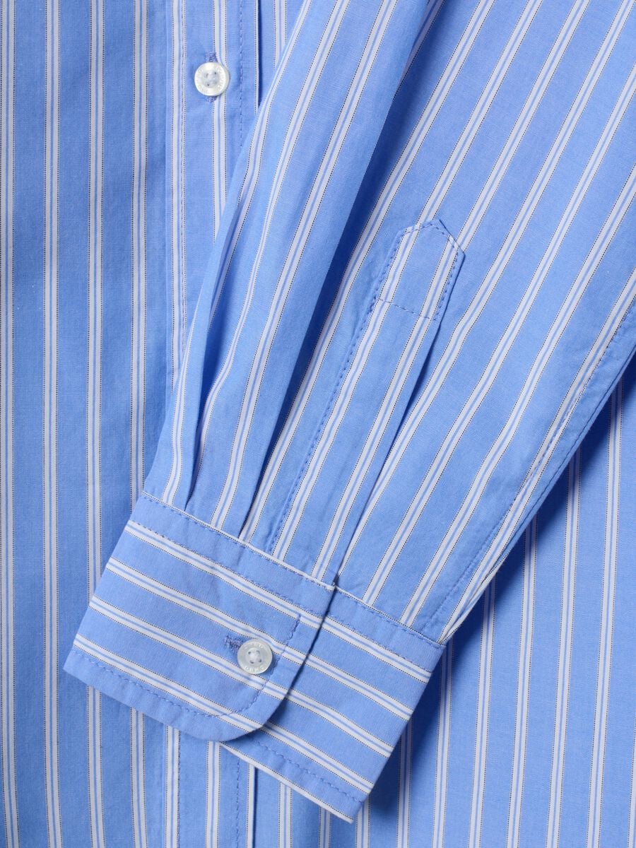 Camicia azzurra a righe bianche in popeline regular fit_2