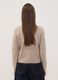 Beige stretch wool crew-neck cardigan, regular fit_3