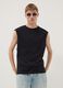 Black pure cotton regular-fit tank top_2