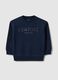 Blue children's regular fit crew neck cotton blend sweatshirt with print_0