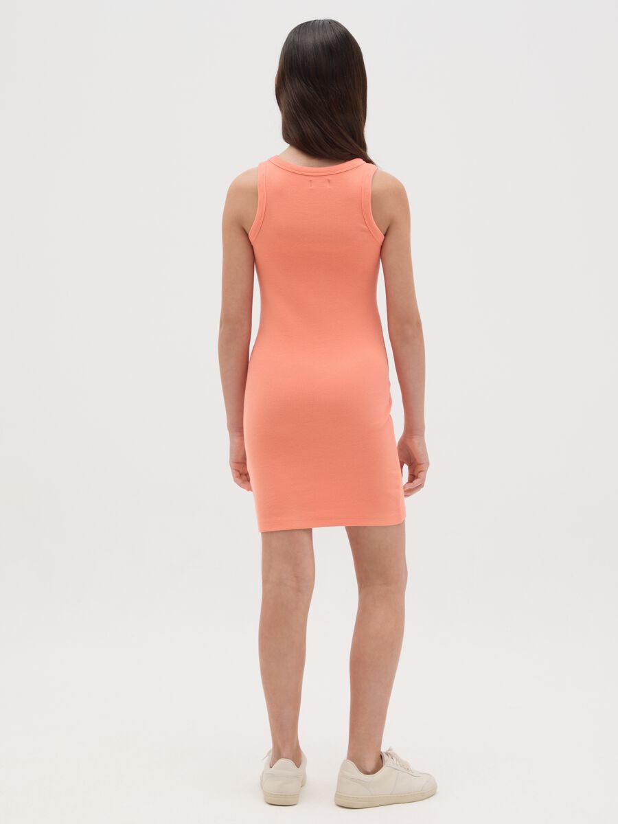 Girls' fitted pink stretch cotton sheath dress_3