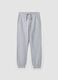 Grey joggers in pure organic cotton with drawstring for boys_4