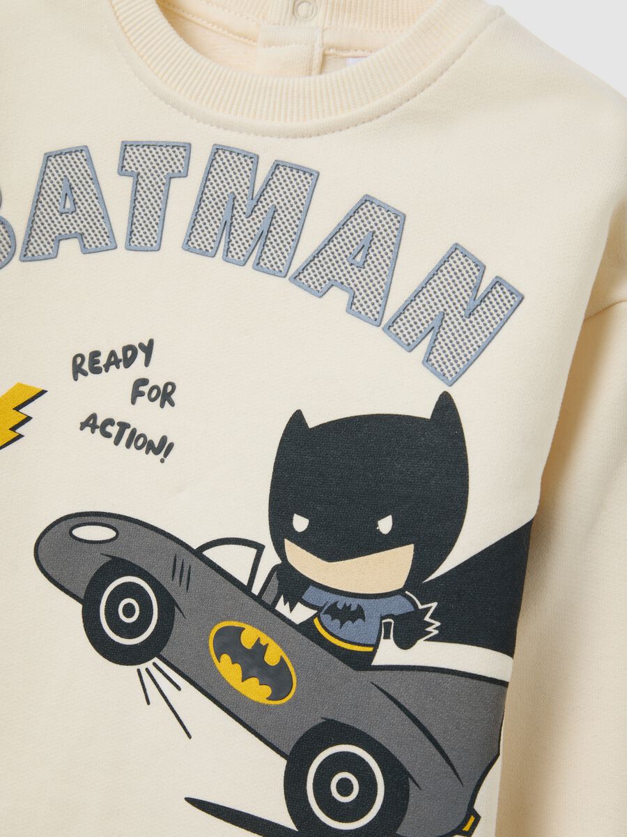 Completo da bambino in puro cotone beige e blu con grafica Batman_2
