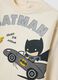 Children's set in pure beige and blue cotton with Batman graphic_2