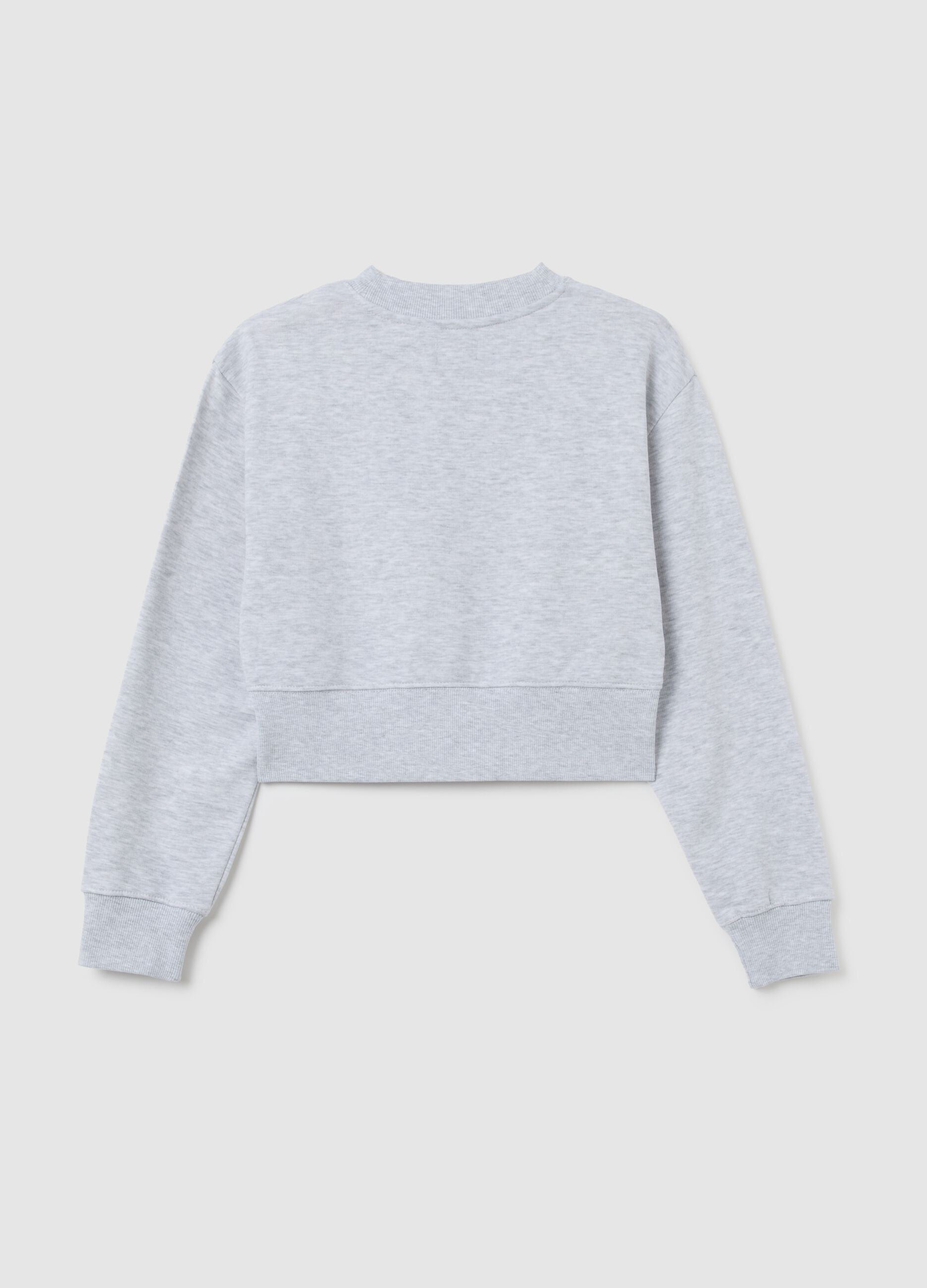 Girls' grey regular fit pure cotton sweatshirt