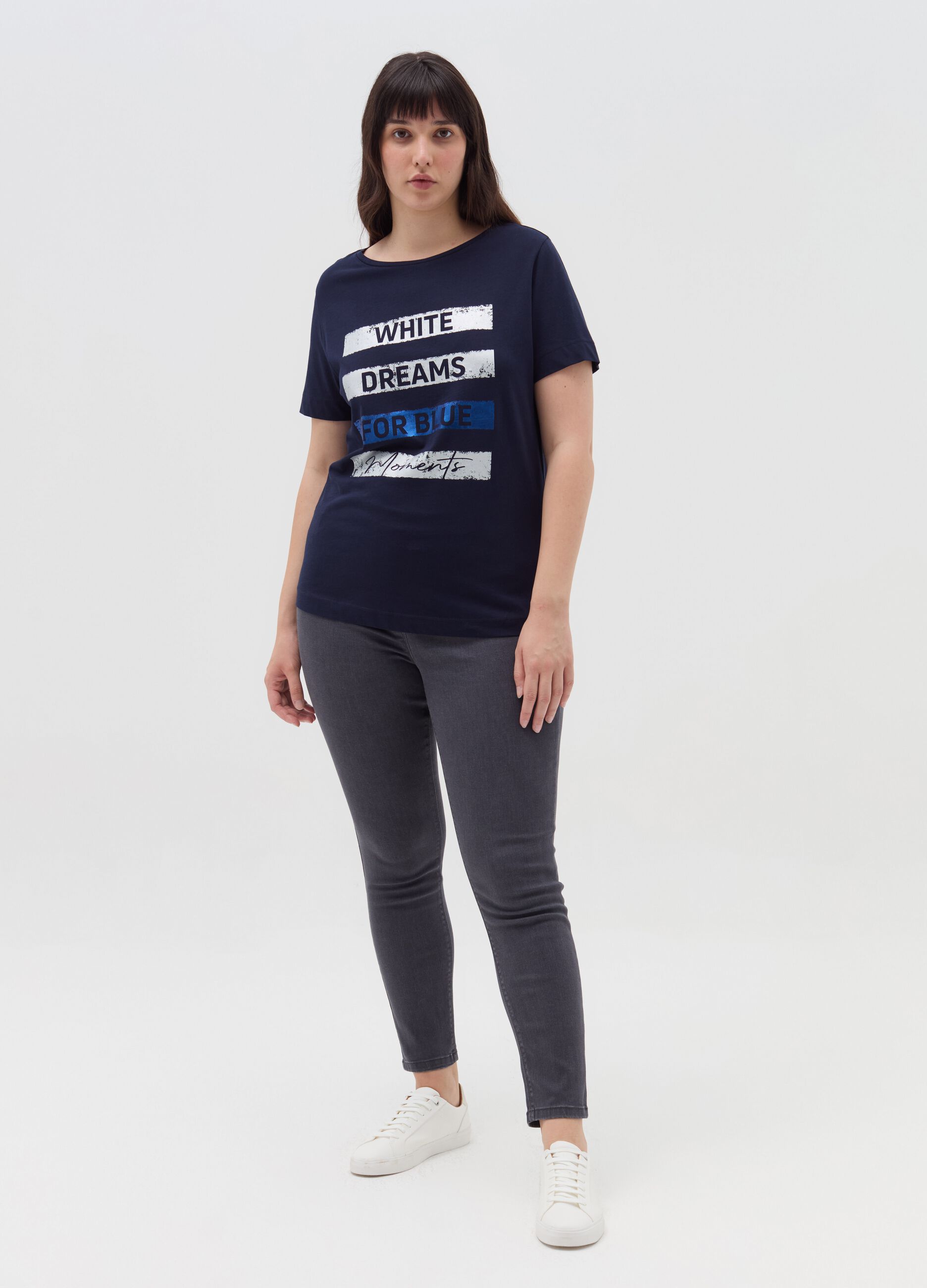 MYA T-shirt con stampa in foil Curvy