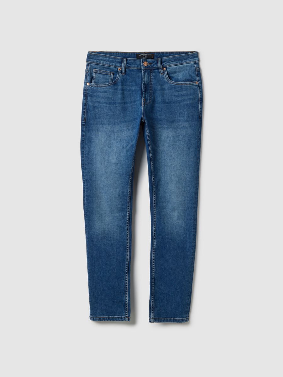 Blue Skinny Fit Stretch Cotton Jeans_4