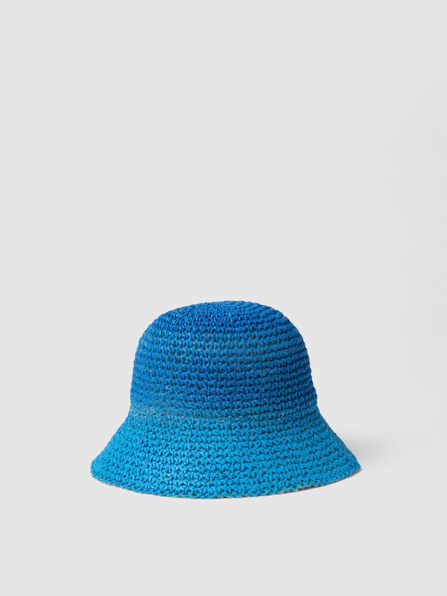 Cappello in puro tessuto carta multicolor da bambina_0