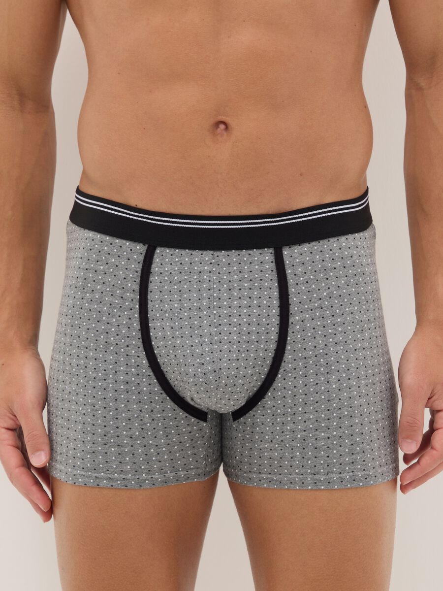 Tripack of multicolour check cotton stretch boxers, regular fit_1