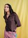 Brown viscose and linen blend shirt, regular fit_0