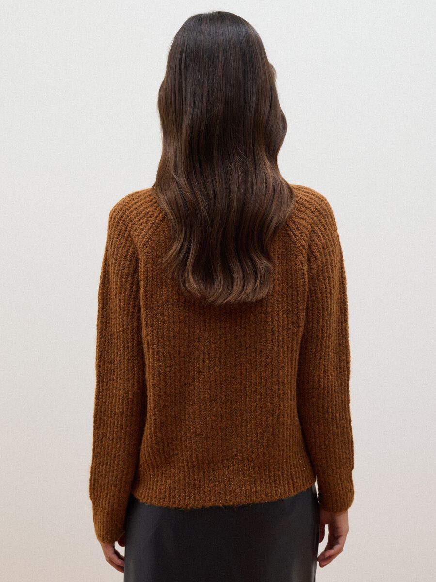 Brown regular-fit ribbed stretch-wool jumper_3