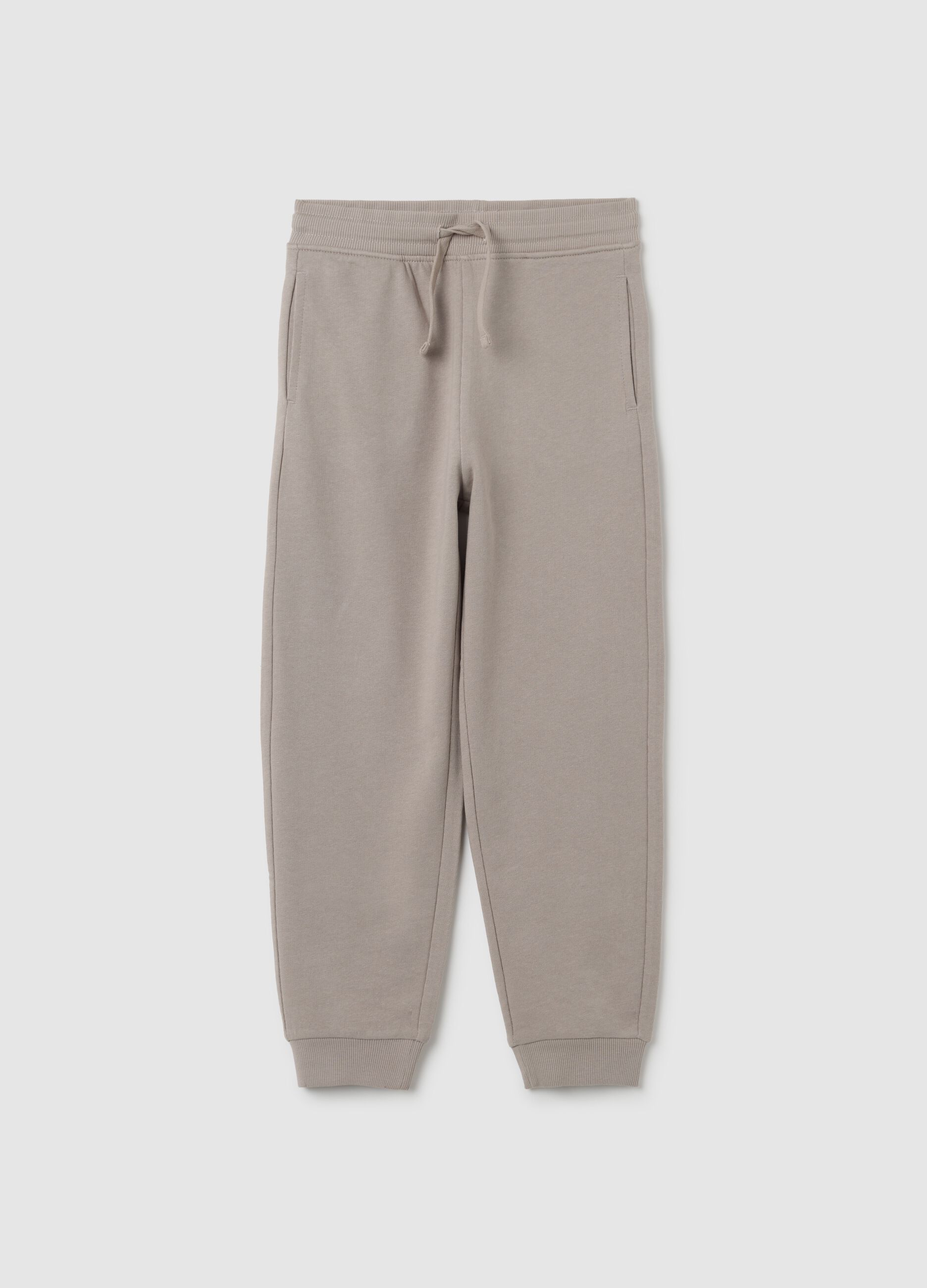 Pantaloni per bambini in puro cotone grigi regular fit