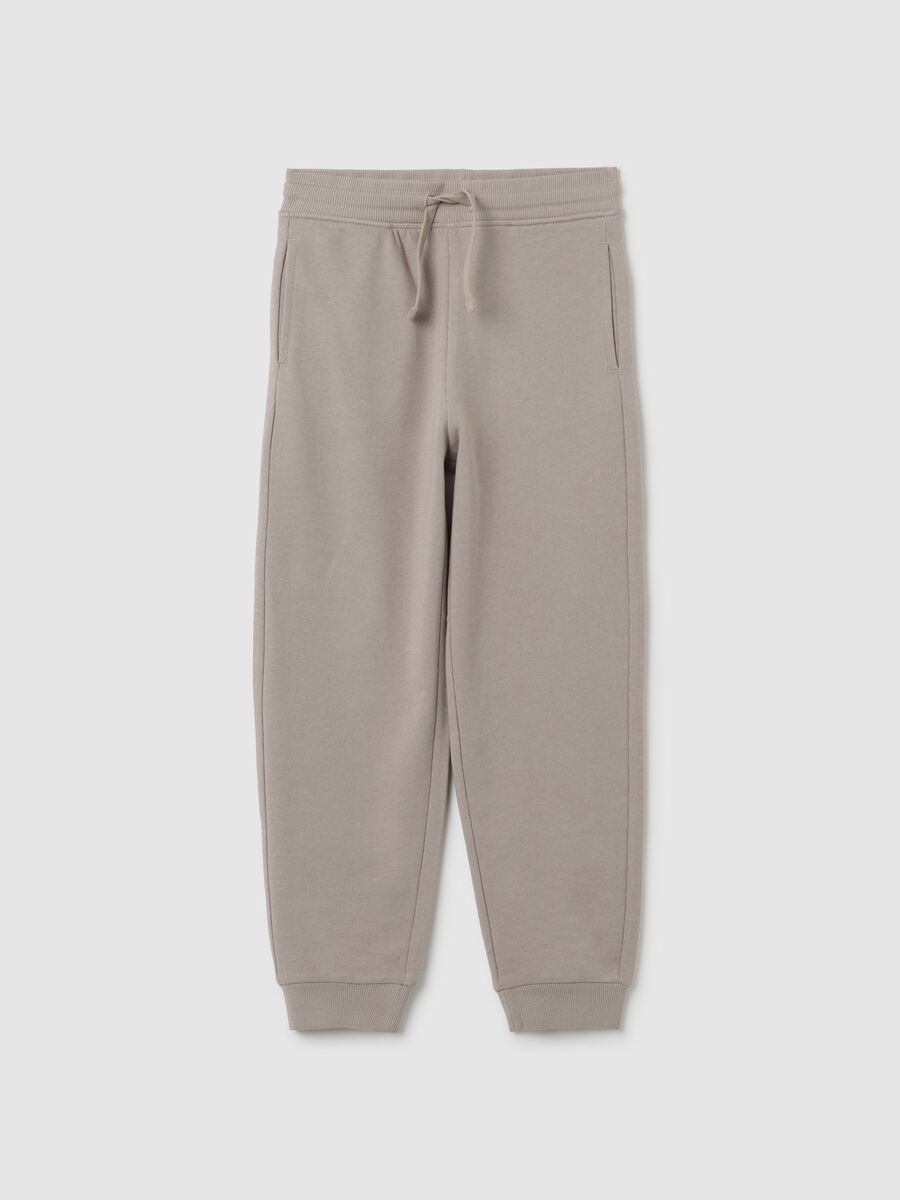 Pantaloni per bambini in puro cotone grigi regular fit_0