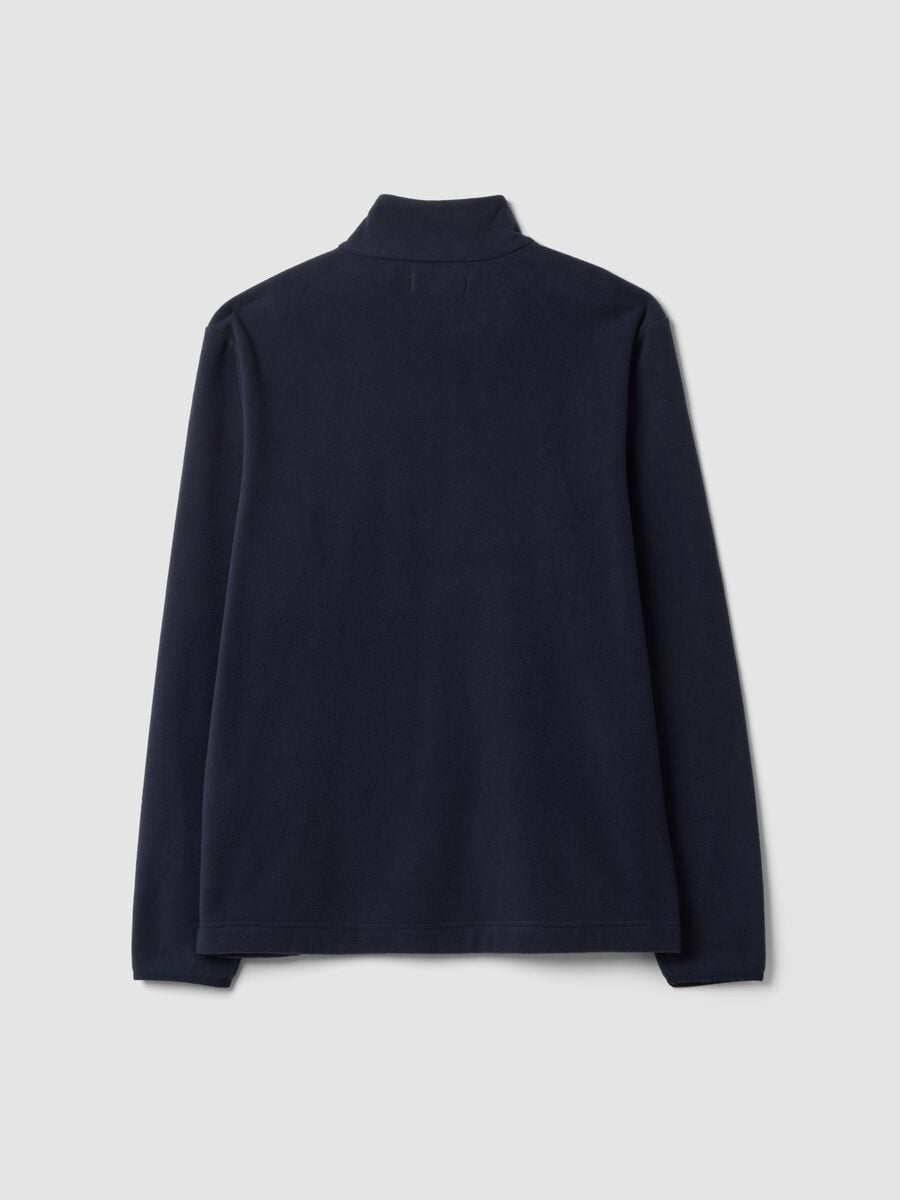 Felpa blu half zip regular fit in pile_2