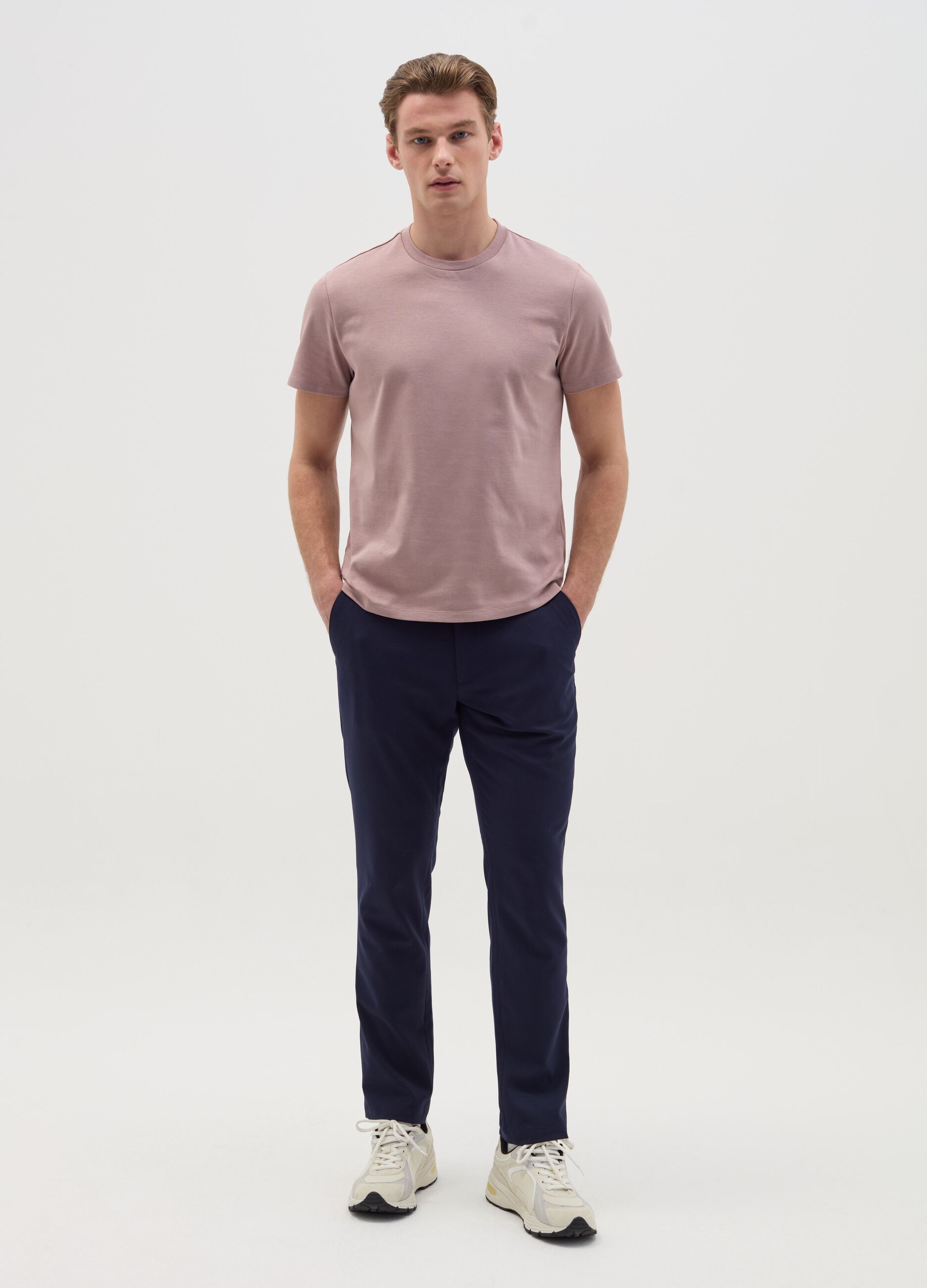 T-shirt with technical fabric