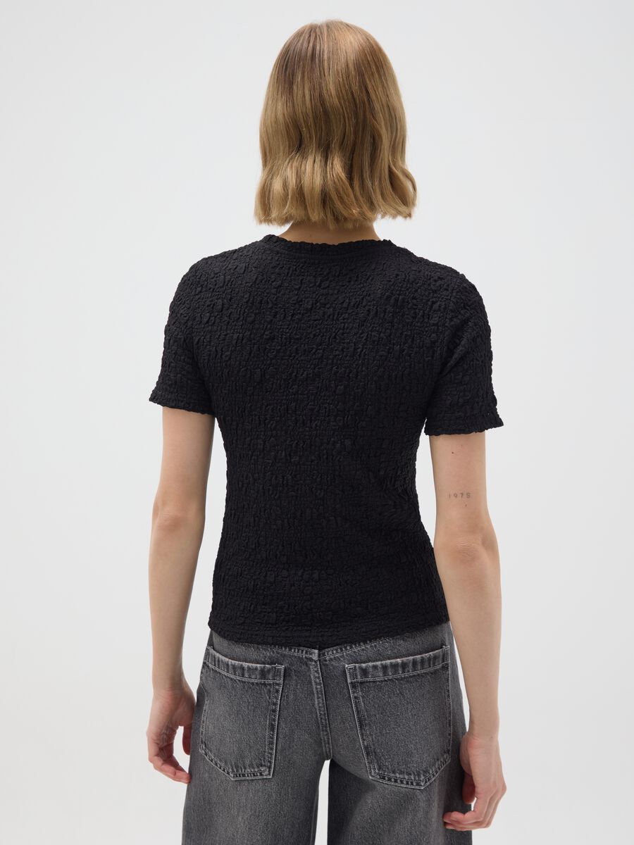 T-shirt in misto cotone nero regular fit_2