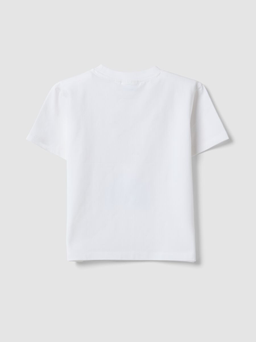 T-shirt in cotone elasticizzato bianco da bambino con Super Mario_1