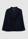 Regular fit blue stretch fabric blazer_4