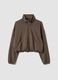 Green cropped soft-touch full-zip with stand-up collar ALTAVIA STUDIO_5