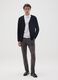 Grey stretch cotton regular fit trousers_0