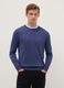 Blue cotton-blend crew neck sweater, regular fit_0