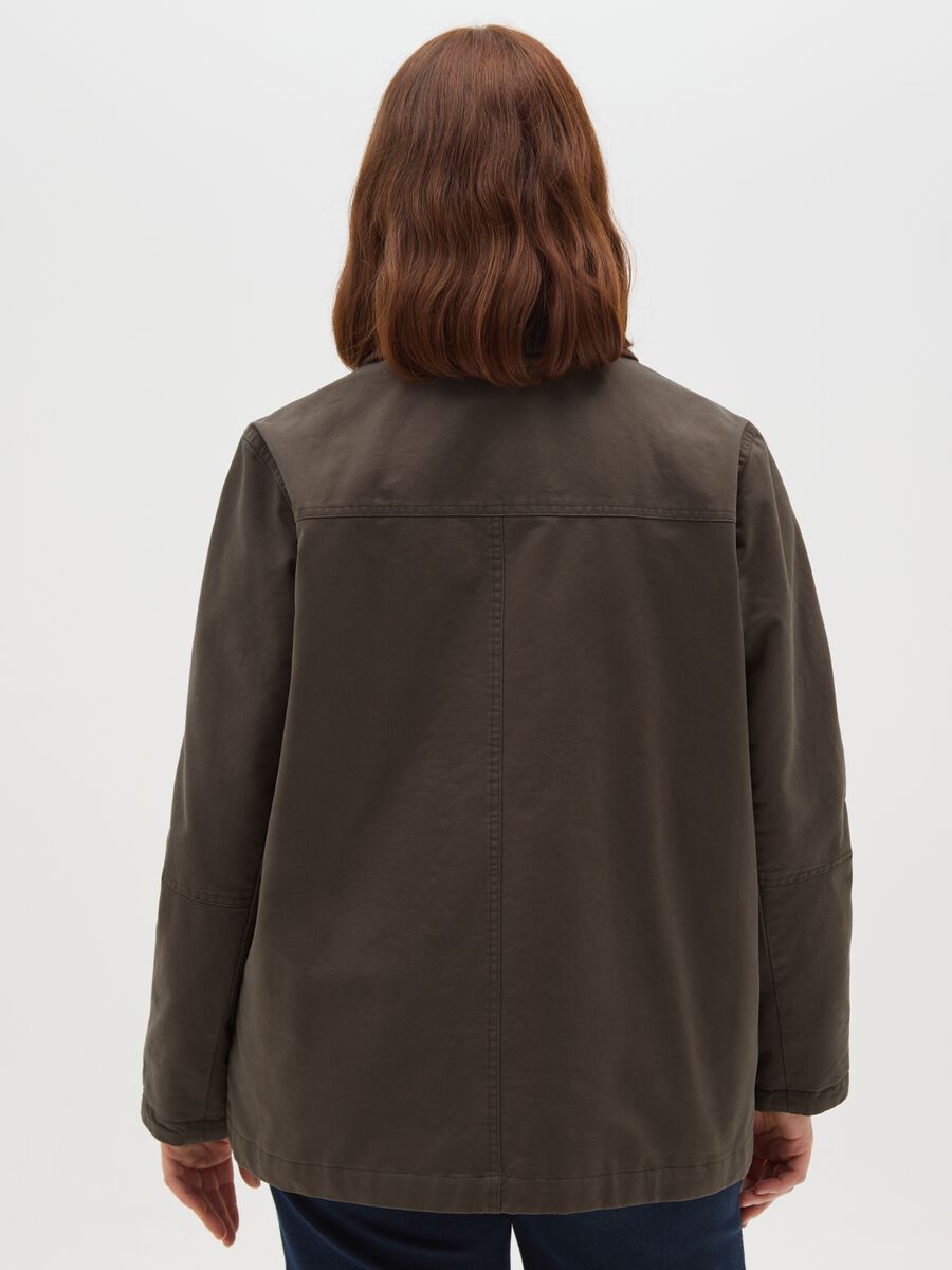 Brown pure cotton regular fit jacket_3