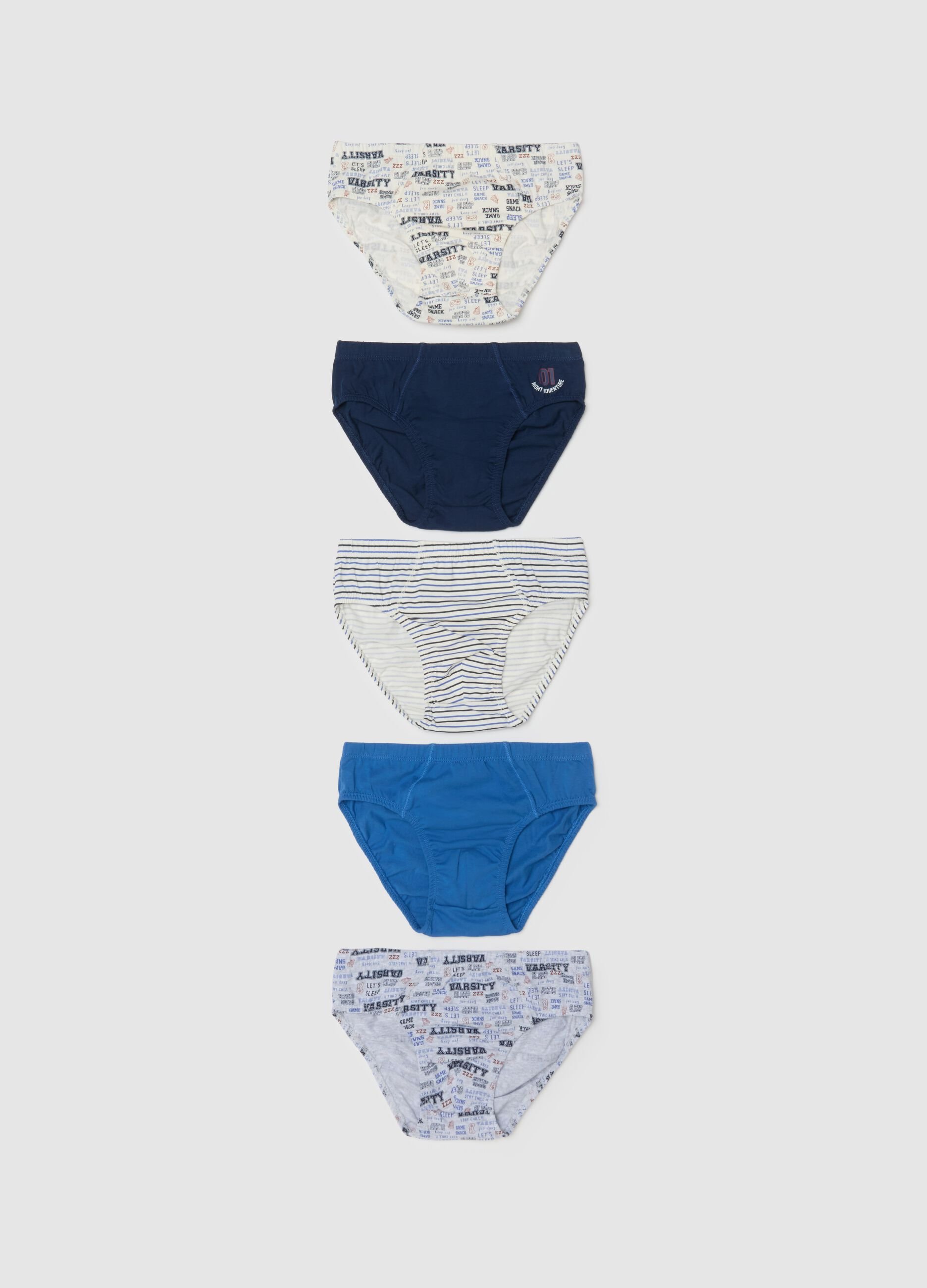 Boys' multicoloured multipack briefs in pure cotton regular fit