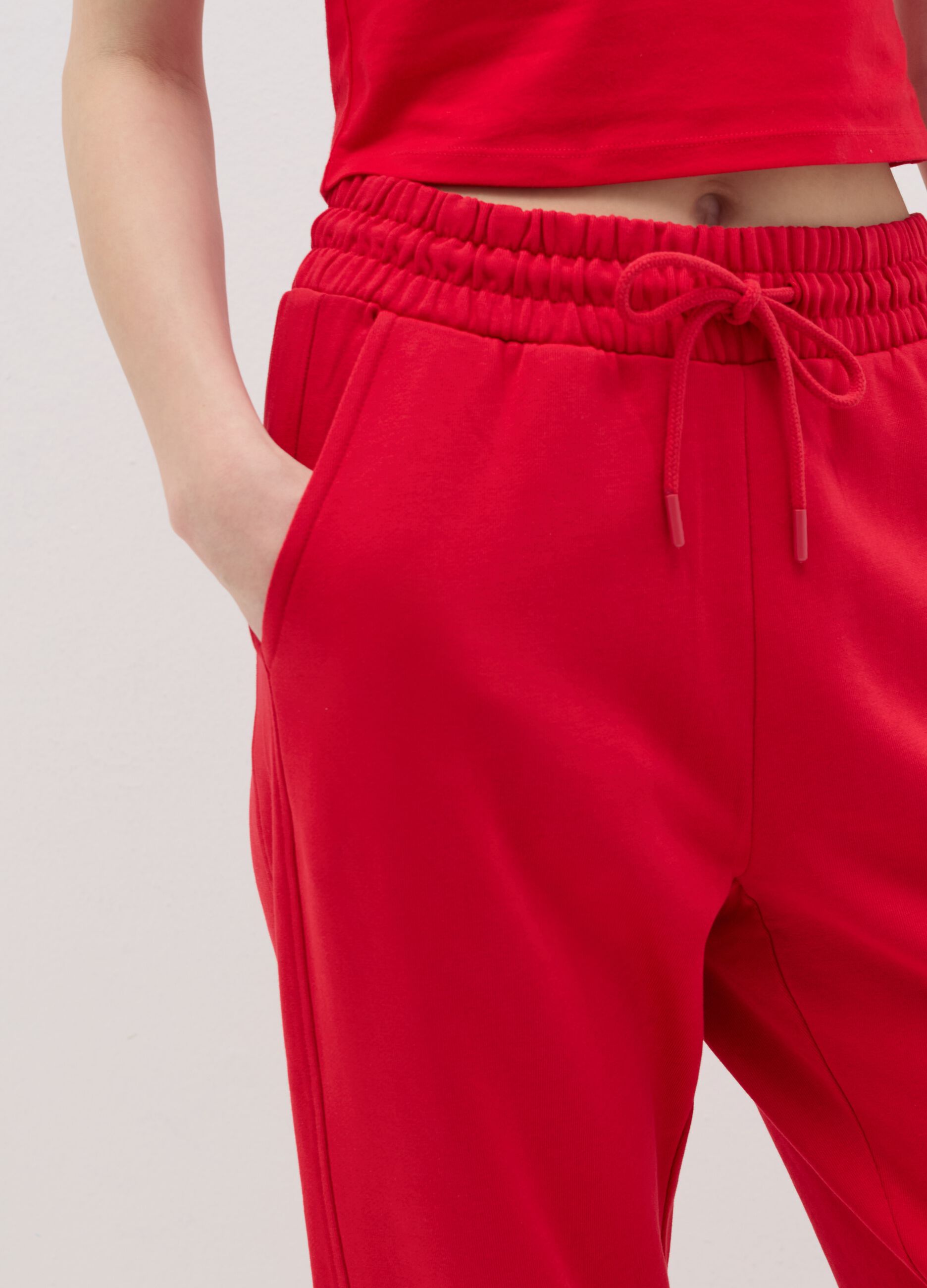 Fleece joggers with drawstring
