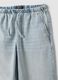 Jeans azzurri wide leg in misto cotone e viscosa per ragazza_4