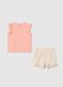 Girls&rsquo; pink regular-fit jogging outfit in cotton_1