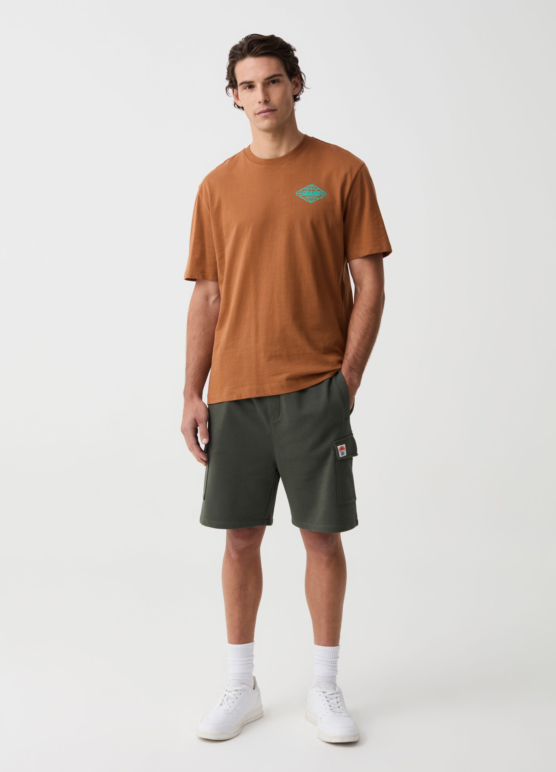 Ovs Bermuda jogger cargo in felpa