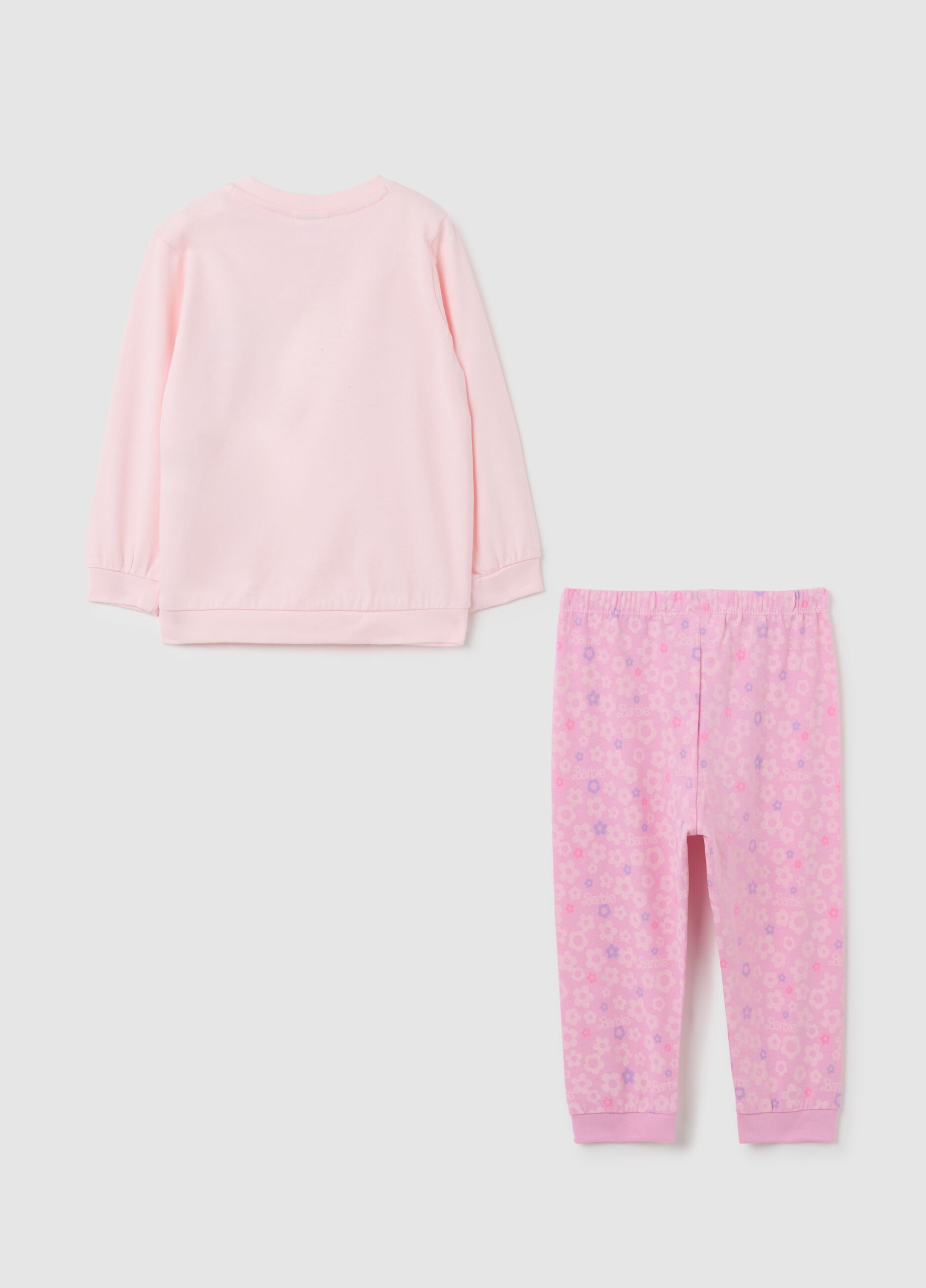 Pigiama da bambina in puro cotone rosa regular fit